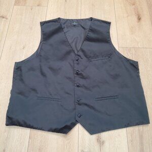 Vittorino Signature Mens Black Satin Suit Vest Size 3XL Formal Wedding Prom West